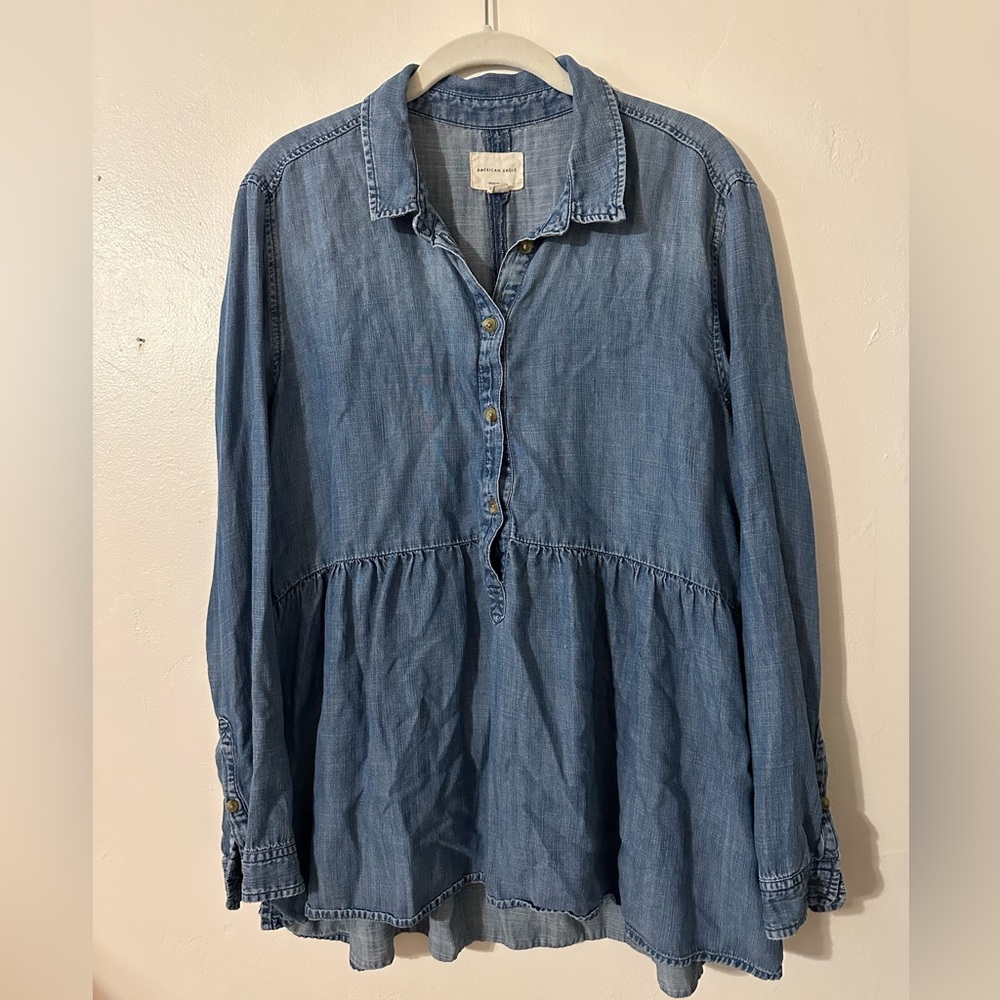 American Eagle Denim Blouse